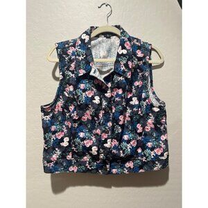 Ronson jean floral vest Size XL